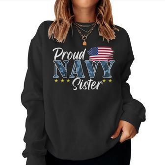 Proud Sister Of A Navy Sailor Women Sweatshirt - Monsterry