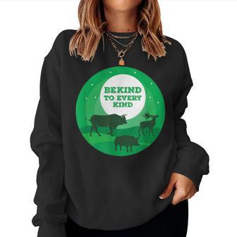 Proud Vegan Be Kind To Every Kind Animal Vegetarian Women Sweatshirt - Monsterry AU