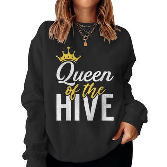 Queen Of The Hive Bee Lover Beekeeping Women Sweatshirt - Monsterry CA