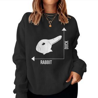 Rabbit Duck Illusion Philosopher Women Sweatshirt - Monsterry