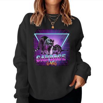 Raccoon Raccoons Rat Garbage Gang Trash Panda Retro Women Sweatshirt - Monsterry AU