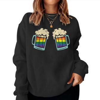 Rainbow Beer Bra Lesbian Gay Pride Ally Lgbtq Women Women Sweatshirt - Monsterry CA