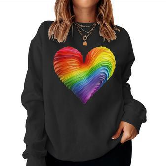 Rainbow Heart Lgbtq Flag Gay Pride Parade Love Is Love Wins Women Sweatshirt - Monsterry DE