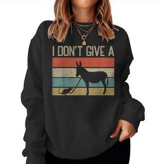 Rat And Donkey I Don't Give Rats Donkey Vintage Women Sweatshirt - Monsterry UK