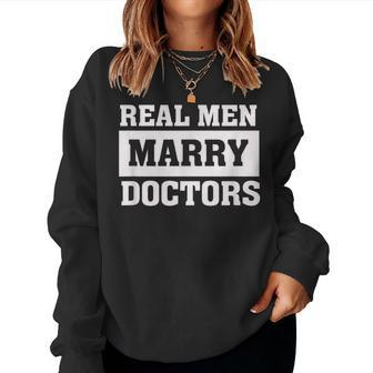 Real Marry Doctors Proud Husband Of Wife Spouse Women Sweatshirt - Monsterry