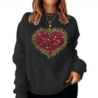 Red Love Heart Valentines Day Tops Girls Ns Women Sweatshirt - Monsterry