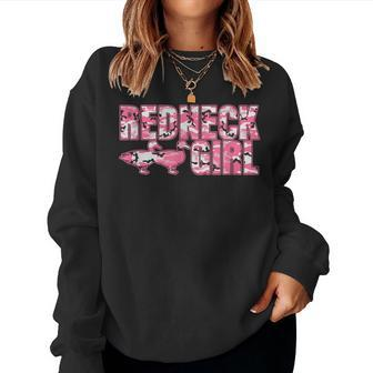 Redneck Girl Pink Camouflage With Two Ducks Women Sweatshirt - Monsterry DE