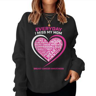 Remembrance In Memory Of My Mom Pink Breast Cancer Awareness Women Sweatshirt - Monsterry