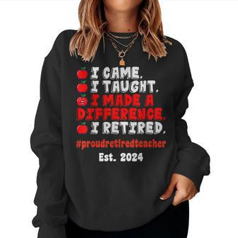 Retired Teacher Class Of 2024 Retirement School Women Sweatshirt - Seseable
