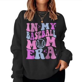 Retro In My Baseball Mom Era Game Day Baseball Lover Women Sweatshirt - Seseable