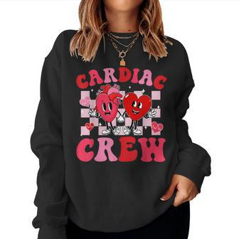 Retro Cardiac Crew Nurse Valentine's Day Cardiology Nursing Women Sweatshirt - Thegiftio UK