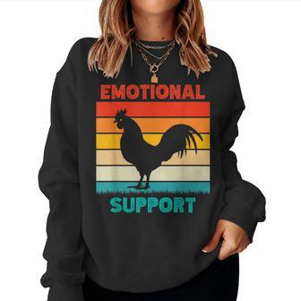 Retro Chicken Emotional Support Cock Women Sweatshirt - Thegiftio UK