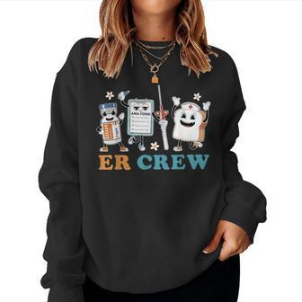 Retro Er Crew Emergency Room Er Ed Nurse Tech Women Sweatshirt - Seseable