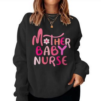 Retro Groovy Mother Baby Nurse Squad Happy Valentines Day Women Sweatshirt - Monsterry CA