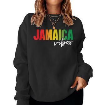 Retro Jamaica Vibes Jamaican Girls Vacation Souvenir Women Sweatshirt - Seseable