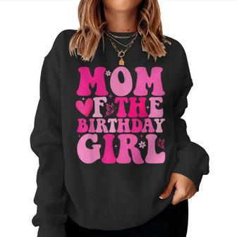 Retro Mom Of The Birthday Family Matching Girls Mama Women Sweatshirt - Seseable