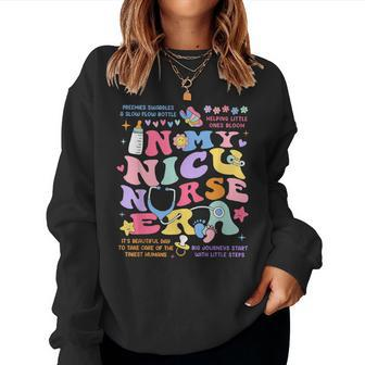 Retro In My Nicu Nurse Era Neonatal Icu Nurse Graduation Women Sweatshirt - Seseable
