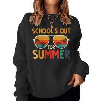 Retro Schools Out For Summer Last Day Of School Teacher Boy Women Sweatshirt | Mazezy DE