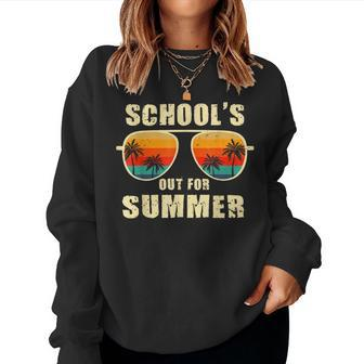 Retro Schools Out For Summer Last Day Of School Teacher Boy Women Sweatshirt - Seseable