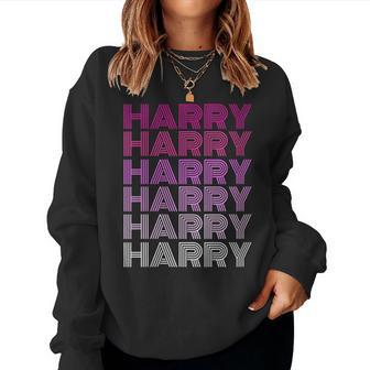 Retro Style Harry Pink Ombre Name Women Sweatshirt - Seseable
