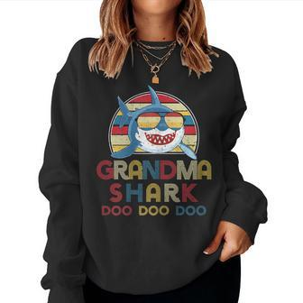 Retro Vintage Grandma Sharks For Women Women Sweatshirt - Monsterry
