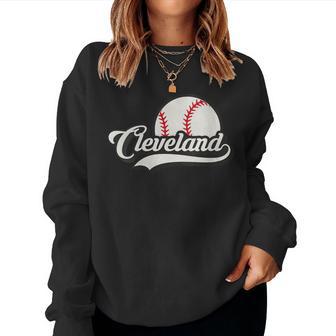 Retro Vintage Ohio Hometown Pride Cleveland Baseball Sports Women Sweatshirt - Monsterry UK