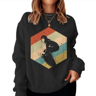 Retro Vintage Surfboard Girl Woman Women Sweatshirt - Thegiftio UK