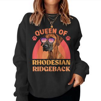 Ridgeback Queen Of Rhodesian Ridgeback Owner Vintage Women Sweatshirt - Monsterry AU