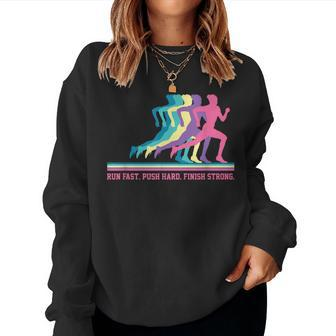 Running Track & Field Runner Motivational Training Women Sweatshirt - Monsterry