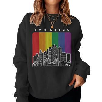 San Diego California Lgbt Pride Rainbow Flag Women Sweatshirt - Monsterry UK
