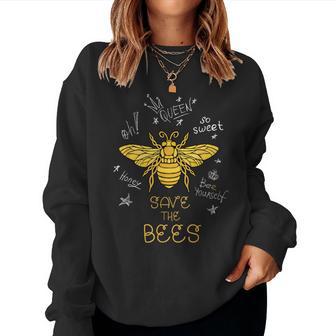 Save The Bees Graffiti Apiary Bee Beekeeper Earth Day Women Sweatshirt - Monsterry AU