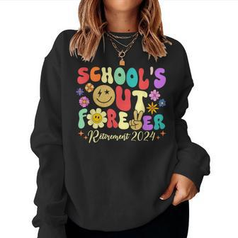School's Out Forever Retirement 2024 Retired Teacher Summer Women Sweatshirt - Monsterry