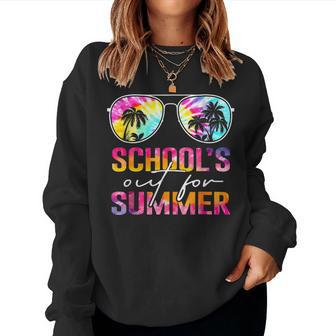 Schools Out For Summer Last Day Of School Teacher Tie Dye Women Sweatshirt | Mazezy DE