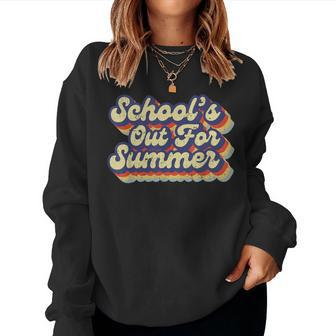 School's Out For Summer Retro Groovy Last Day Of School Grad Women Sweatshirt - Monsterry DE