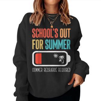 Schools Out For Summer Teacher Last Day Of School Women Sweatshirt - Seseable