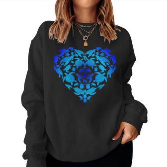 Sea Turtle Zoo Animal Lover Valentines Day Idea Turtle Women Sweatshirt - Monsterry AU