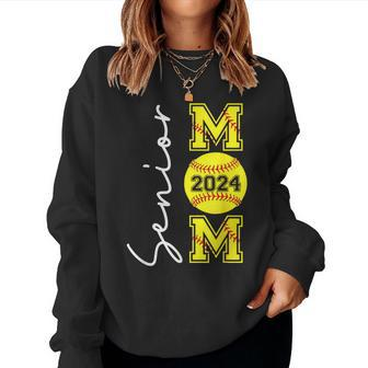 Senior Mom 2024 Softball Mommy Class Of 2024 Graduation 2024 Women Sweatshirt - Seseable