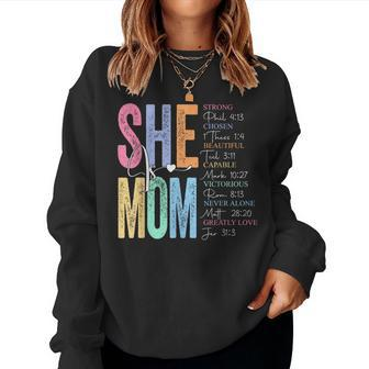 She Is Mom Religious Believe Verses Christian Women Sweatshirt | Mazezy