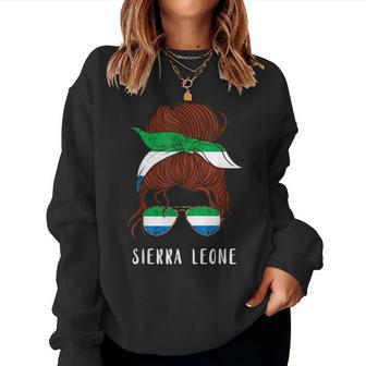 Sierra Leone Messy Hair Girl Sierra Leonean Roots Pride Women Sweatshirt - Monsterry CA