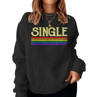 Single Gay Pride Lgbt Lesbian World Parade Rainbow Stripe Women Sweatshirt - Monsterry AU