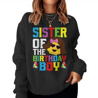 Sister Of The Birthday Boy Building Blocks Master Builder Women Sweatshirt - Monsterry