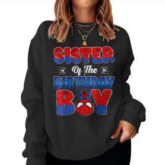 Sister Of The Birthday Boy Spider Family Matching Women Sweatshirt - Thegiftio UK