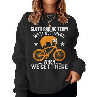 Sloth Racing Team Mtb Cycling Women Sweatshirt - Monsterry AU