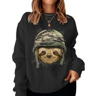Sloth Soldier Veteran Army Sloth Forest Animal Lover Women Sweatshirt - Monsterry