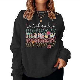 So God Made A Mamaw Floral Leopard Happy Women Sweatshirt - Monsterry