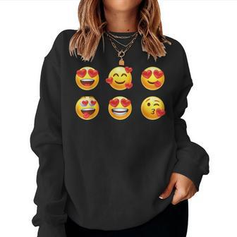 Social Media Emoticon Sarcastic Smile Faces Graphic s Women Sweatshirt - Thegiftio UK