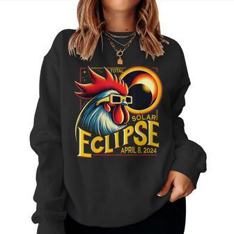 Solar Eclipse April 04 2024 Chicken Total Solar Eclipse 2024 Women Sweatshirt - Monsterry UK
