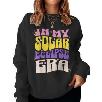 In My Solar Eclipse Era Retro Groovy Wavy Style Women Sweatshirt - Seseable