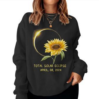 Solar Eclipse Sunflower April 8 2024 Women Sweatshirt - Seseable