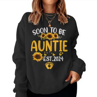 Soon To Be Auntie 2024 Mother's Day For New Auntie Women Sweatshirt - Monsterry